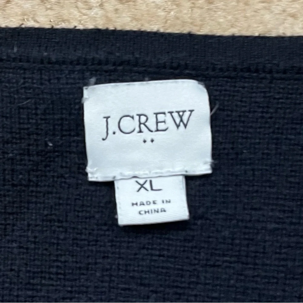 J.Crew Women’s Black Open Front Heavy Cotton Tunic Cardigan - Size XL - VGUC